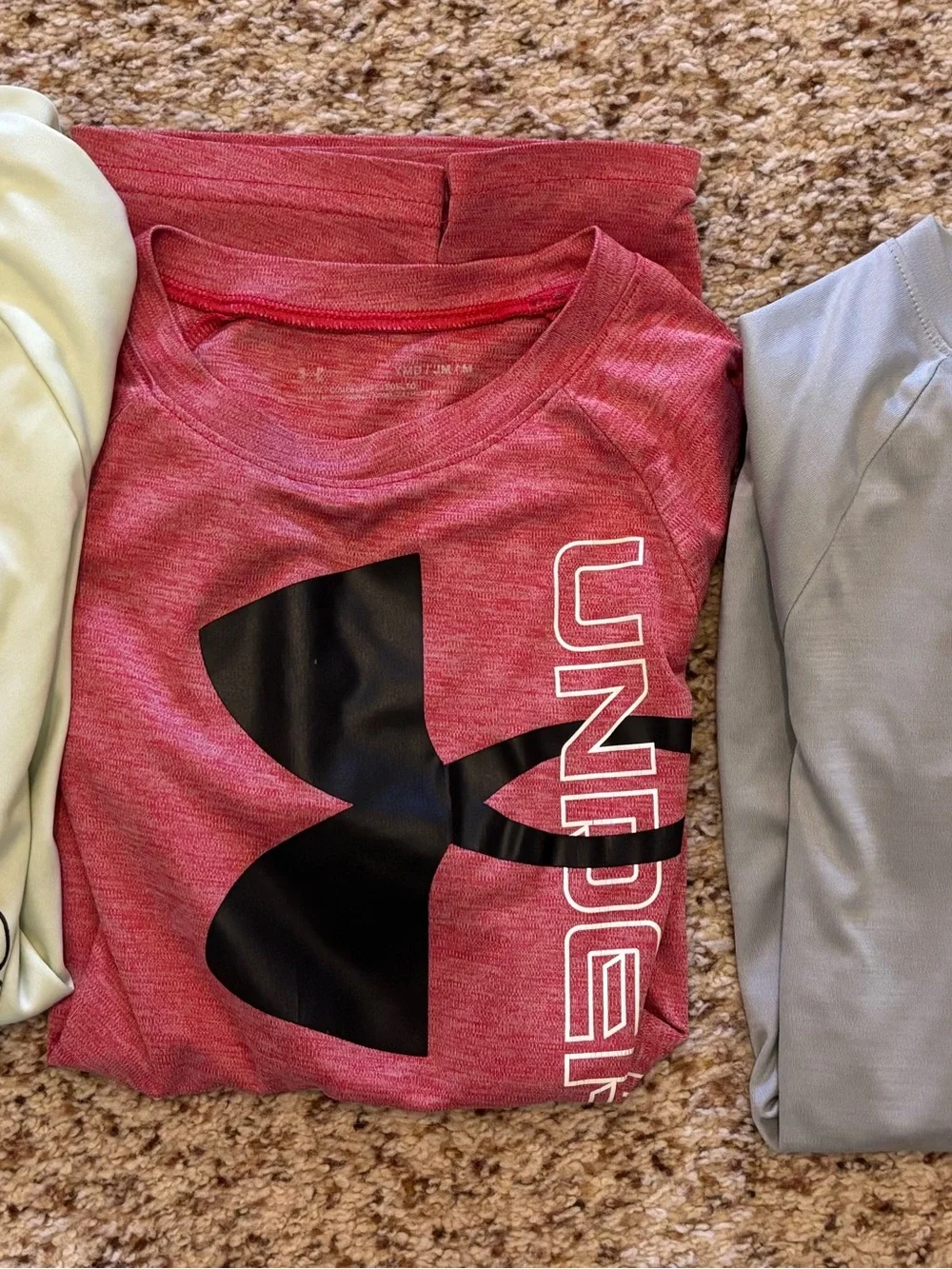 Under Armour Heather Rose Athletic Tee with Black Logo